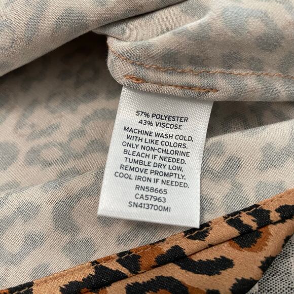 Something Navy Leopard Print Midi Slip Skirt Size Small Old Money Mob Wife Silky - Picture 3 of 10